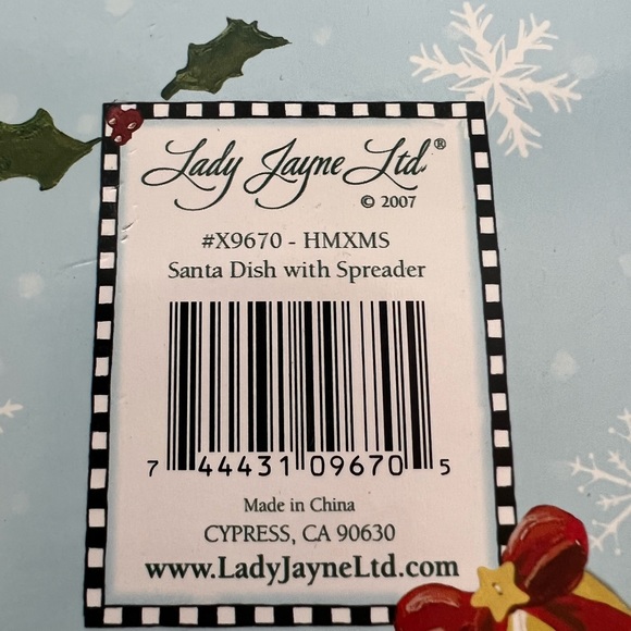 Christmas Santa Dish with Spreader, Lady Jayne Ltd.  2007 - Picture 2 of 3
